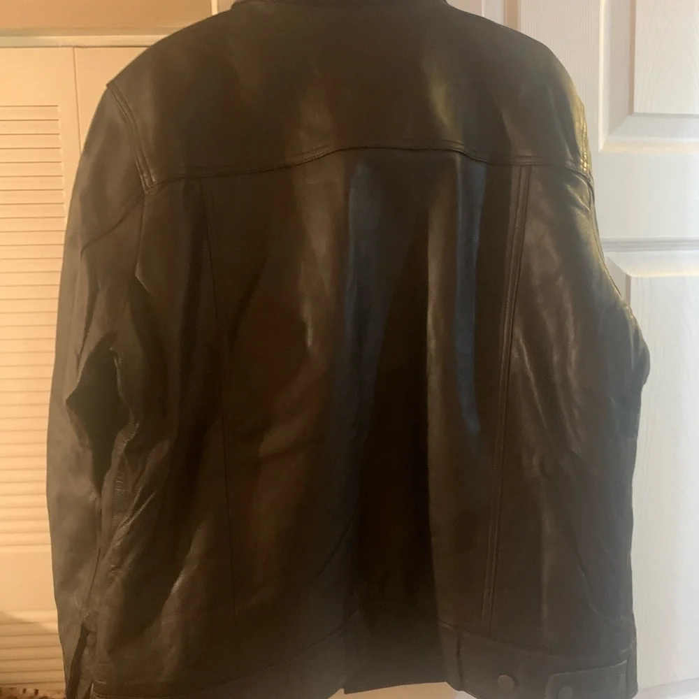 STOREJEES MENS TRUCKER LEATHER JACKET. - Picture 5 of 6